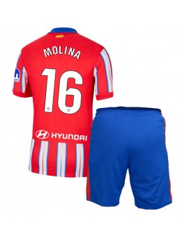 Atletico Madrid Nahuel Molina #16 Heimtrikotsatz für Kinder 2024-25 Kurzarm (+ Kurze Hosen)